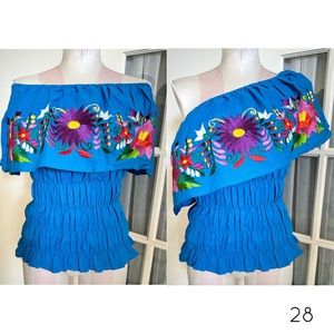 Mexican Off The Shoulder Embroidered Top